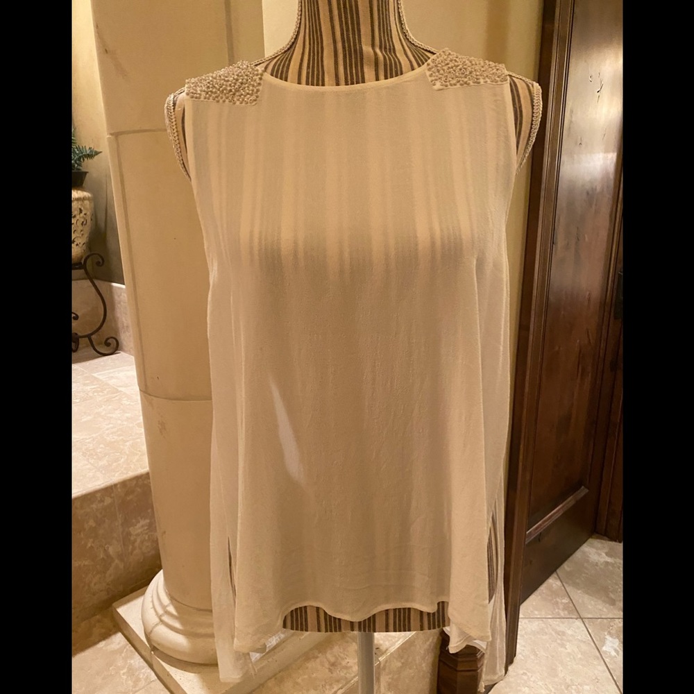 Sheer off white blouse